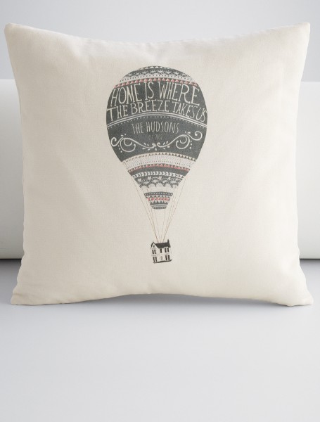 personalized hot air balloon throw pillow cover