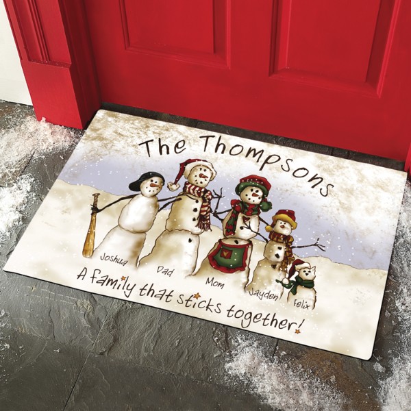 Snowmen Stick Family Doormat