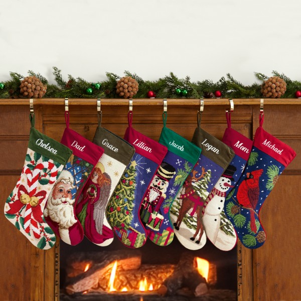 Vintage Handcrafted Needlepoint Stockings