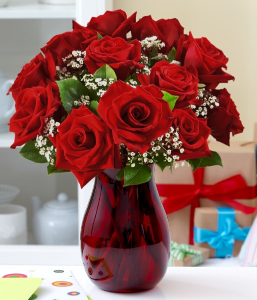 One Dozen Red Birthday Roses